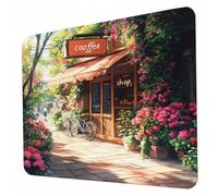 Mouse Mat, Flower Mouse Pad, Washable Small Mousepad Cabin Mousemat with Non-Slip Base Computer Gaming Mousepad Portable Office Desk Accessories for Working Studying Gaming, 300 x 250 x 3mm J0-482