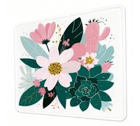Mouse Mat, Flower Mouse Pad, Washable Small Mousepad Color Mousemat with Non-Slip Base Computer Gaming Mousepad Portable Office Desk Accessories for Working Studying Gaming, 300 x 250 x 3mm J0-486