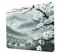 Mouse Mat, Flower Mouse Pad, Washable Small Mousepad Towns (2) Mousemat with Non-Slip Base Gaming Mousepad Portable Office Desk Accessories for Laptop Working Studying Gaming, 230 x 180 x 3mm J0-472