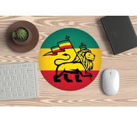 Mouse Mat for PC or Laptop - Lion Rastafari - Jamaica Style - Reggae Colours, Ideal for Gaming and Office and All Good Rasta, jah Lion.