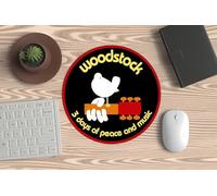 Mouse Mat for PC or Laptop - Logo Woodstock 1969 - Iconic Festival - Peace and Music. Ideal for Gaming and Office and All Good Nostalgic Peace and Love.