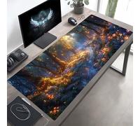 Mouse Mat Forest Large Gaming Mouse Pad Yellow Stitched Edges, Mousepad Non Slip Rubber Base, Waterproof Soft Cloth, Computer Accessories for Office Decoration, Gifts 700x300x3mm PjY8132 A-1