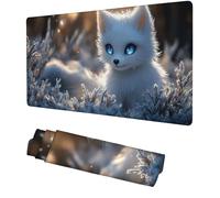Mouse Mat Fox Gaming Mouse Pad 1200x600x3mm Mousepad Desk Pad Animal Mousemat, Keyboard Mat with Non Slip Rubber Base and Stitched Edges, Improved Precision and Speed, for Desk Accessories, f-135