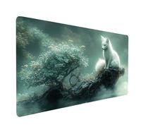 Mouse Mat Fox Gaming Mousepad Large 64x32x0.12in, Desk Mat for Wireless Mouse Keyboard Laptop, Waterproof Mousemat Landscape Stitched Edges Non-Slip Rubber Base for Home Office Gaming Desk model-7150