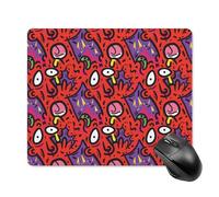 Mouse Mat Fright Scream Abstract Doodles Mouse Pad Non-Slip Mice Pad Square Mousepads For Office And Home Gaming Work L