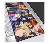 Mouse Mat Fullmetal Alchemist 900x400mm Anime Mouse Pad, keyboard mouse mats, Extended XXL Large Professional Gaming Mouse Mat with 3mm-Thick Rubber Base, for Desktop PC, A