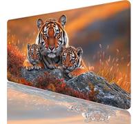 Mouse Mat, Gaming Mouse Pad, 1200x600x3mm Extended Large Mousepad Orange, XXL Mouse Pad with Waterproof Comfortable Textured Micro-Weave Cloth Surface, Tiger Desk Mat for Gaming, Home Office XF-267