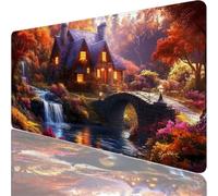 Mouse Mat, Gaming Mouse Pad, 1200x600x3mm Extended Large Mousepad Orange, XXL Mouse Pad with Waterproof Comfortable Textured Micro-Weave Cloth Surface, Landscape Desk Mat for Gaming, Home Office XF-85