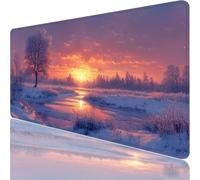 Mouse Mat, Gaming Mouse Pad, 1400x600x3mm Extended Large Mousepad Pink, XXL Mouse Pad with Waterproof Comfortable Textured Micro-Weave Cloth Surface, Winter Desk Mat for Gaming, Home Office Work XF-35