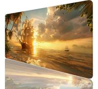 Mouse Mat, Gaming Mouse Pad, 1500x800x3mm Extended Large Mousepad Orange, XXL Mouse Pad with Waterproof Comfortable Textured Micro-Weave Cloth Surface, Boat Desk Mat for Gaming, Home Office Work XF-73