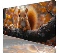 Mouse Mat, Gaming Mouse Pad, 500x250x3mm Extended Large Mousepad Brown, XXL Mouse Pad with Waterproof Comfortable Textured Micro-Weave Cloth Surface, Squirrel Desk Mat for Gaming, Home Office XF-37