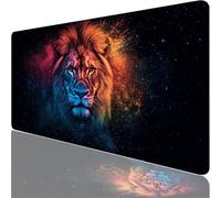 Mouse Mat, Gaming Mouse Pad, 600x300x3mm Extended Large Mousepad Black, XXL Mouse Pad with Waterproof Comfortable Textured Micro-Weave Cloth Surface, Lion Desk Mat for Gaming, Home Office Work XF-197
