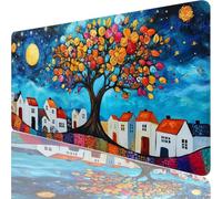 Mouse Mat, Gaming Mouse Pad, 700x300x3mm Extended Large Mousepad Blue, XXL Mouse Pad with Waterproof Comfortable Textured Micro-Weave Cloth Surface, Small Town Desk Mat for Gaming, Home Office XF-91