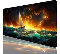 Mouse Mat, Gaming Mouse Pad, 700x300x3mm Extended Large Mousepad Blue, XXL Mouse Pad with Waterproof Comfortable Textured Micro-Weave Cloth Surface, Boat Desk Mat for Gaming, Home Office Work XF-29