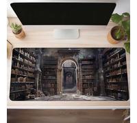 Mouse Mat, Gaming Mouse Pad Architecture 900x400x3mm Large Mause Mat Black Desk Pad, Non-Slip Rubber Base Desk Accessories, Waterproof, Stitched Edges Mausepad, Improved Precision Speed PjY9126 5-J