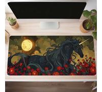 Mouse Mat, Gaming Mouse Pad Black 100 x 40cm Large Mause Mat Unicorn Desk Pad, Non-Slip Rubber Base Desk Accessories, Waterproof, Stitched Edges Mausepad, Improved Precision and Speed PjY13894 3-L