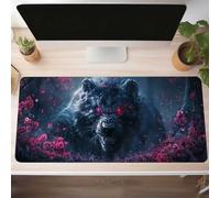 Mouse Mat, Gaming Mouse Pad Black 1000x400x3mm Large Mause Mat Bear Desk Pad, Non-Slip Rubber Base Desk Accessories, Waterproof, Stitched Edges Mausepad, Improved Precision and Speed PjY13470 S-4
