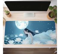 Mouse Mat, Gaming Mouse Pad Blue 1000x500x3 mm Large Mause Mat Woman Desk Pad, Non-Slip Rubber Base Desk Accessories, Waterproof, Stitched Edges Mausepad, Improved Precision and Speed PjY5734 J-W