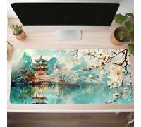 Mouse Mat, Gaming Mouse Pad Blue 600x300x3 mm Large Mause Mat Architecture Desk Pad, Non-Slip Rubber Base Desk Accessories, Waterproof, Stitched Edges Mausepad, Improved Precision Speed PjY5698 I-9