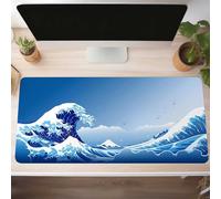 Mouse Mat, Gaming Mouse Pad Blue 700x300x3mm Large Mause Mat Ocean Desk Pad, Non-Slip Rubber Base Desk Accessories, Waterproof, Stitched Edges Mausepad, Improved Precision and Speed PjY10294 S-S