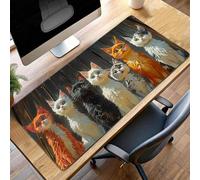 Mouse Mat, Gaming Mouse Pad Cat, 1600x800x3 mm Large Mause Mat Black, Non-Slip Rubber Base Accessories, Waterproof, Stitched Edges Mausepad, Improved Precision and Speed PjY7656 D-G