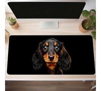 Mouse Mat, Gaming Mouse Pad Dog 700x300x3 mm Large Mause Mat Black Desk Pad, Non-Slip Rubber Base Desk Accessories, Waterproof, Stitched Edges Mausepad, Improved Precision and Speed PjY5194 O-E