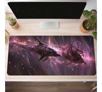 Mouse Mat, Gaming Mouse Pad Dolphin 900x400x3mm Large Mause Mat Pink Desk Pad, Non-Slip Rubber Base Desk Accessories, Waterproof, Stitched Edges Mausepad, Improved Precision and Speed PjY5662 M-6