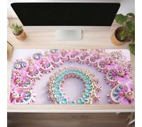 Mouse Mat, Gaming Mouse Pad Flower 160 x 80cm Large Mause Mat Pink Desk Pad, Non-Slip Rubber Base Desk Accessories, Waterproof, Stitched Edges Mausepad, Improved Precision and Speed PjY12888 S-S