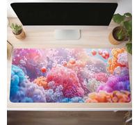 Mouse Mat, Gaming Mouse Pad Flower 60 x 30cm Large Mause Mat Pink Desk Pad, Non-Slip Rubber Base Desk Accessories, Waterproof, Stitched Edges Mausepad, Improved Precision and Speed PjY8940 7-R