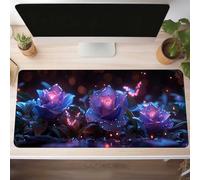 Mouse Mat, Gaming Mouse Pad Flower 60 x 30cm Large Mause Mat Pink Desk Pad, Non-Slip Rubber Base Desk Accessories, Waterproof, Stitched Edges Mausepad, Improved Precision and Speed PjY4122 0-M