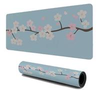 Mouse Mat, Gaming Mouse Pad for Speed and Control, Extended Large Size Desk Mat with Non-Slip Base Stitched Edges, Compatible with Laser and Optical Mousepad （ on the Branch Flower 900x500 I-364