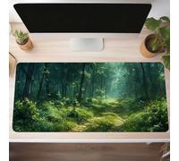 Mouse Mat, Gaming Mouse Pad Forest 1400x600x3mm Large Mause Mat Green Desk Pad, Non-Slip Rubber Base Desk Accessories, Waterproof, Stitched Edges Mausepad, Improved Precision and Speed PjY6534 3-M