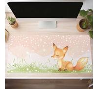 Mouse Mat, Gaming Mouse Pad Fox 1400x600x3mm Large Mause Mat Yellow Desk Pad, Non-Slip Rubber Base Desk Accessories, Waterproof, Stitched Edges Mausepad, Improved Precision and Speed PjY5060 2-P