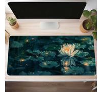Mouse Mat, Gaming Mouse Pad Green 800x400x3 mm Large Mause Mat Flower Desk Pad, Non-Slip Rubber Base Desk Accessories, Waterproof, Stitched Edges Mausepad, Improved Precision and Speed PjY14256 K-7