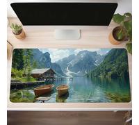 Mouse Mat, Gaming Mouse Pad Landscape 1400x600x3mm Large Mause Mat Green Desk Pad, Non-Slip Rubber Base Desk Accessories, Waterproof, Stitched Edges Mausepad, Improved Precision and Speed PjY4858 3-K