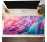 Mouse Mat, Gaming Mouse Pad Leaves 800x300x3 mm Large Mause Mat Pink Desk Pad, Non-Slip Rubber Base Desk Accessories, Waterproof, Stitched Edges Mausepad, Improved Precision and Speed PjY13952 4-S