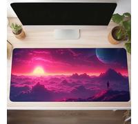 Mouse Mat, Gaming Mouse Pad Pink 100 x 50cm Large Mause Mat Landscape Desk Pad, Non-Slip Rubber Base Desk Accessories, Waterproof, Stitched Edges Mausepad, Improved Precision and Speed PjY6350 T-M
