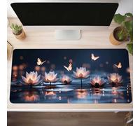 Mouse Mat, Gaming Mouse Pad Pink 1000x400x3mm Large Mause Mat Flower Desk Pad, Non-Slip Rubber Base Desk Accessories, Waterproof, Stitched Edges Mausepad, Improved Precision and Speed PjY13934 Q-W