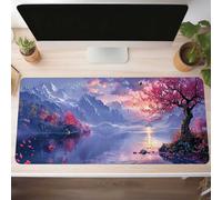 Mouse Mat, Gaming Mouse Pad Pink 1400x600x3 mm Large Mause Mat Tree Desk Pad, Non-Slip Rubber Base Desk Accessories, Waterproof, Stitched Edges Mausepad, Improved Precision and Speed PjY14220 4-S
