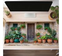 Mouse Mat, Gaming Mouse Pad Plant 140 x 60cm Large Mause Mat Green Desk Pad, Non-Slip Rubber Base Desk Accessories, Waterproof, Stitched Edges Mausepad, Improved Precision and Speed PjY6494 X-N