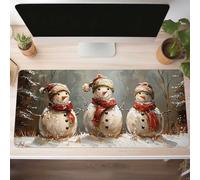 Mouse Mat, Gaming Mouse Pad Red 1200x600x3mm Large Mause Mat Snowman Desk Pad, Non-Slip Rubber Base Desk Accessories, Waterproof, Stitched Edges Mausepad, Improved Precision and Speed PjY7614 U-C