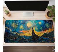 Mouse Mat, Gaming Mouse Pad Sky 800x400x3mm Large Mause Mat Blue Desk Pad, Non-Slip Rubber Base Desk Accessories, Waterproof, Stitched Edges Mausepad, Improved Precision and Speed PjY8044 Y-I