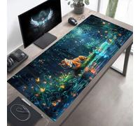 Mouse Mat, Gaming Mouse Pad Tiger, 1000x400x3 mm Large Mause Mat Yellow Desk Pad, Non-Slip Rubber Base Desk Accessories, Waterproof, Stitched Edges Improved Precision and Speed PjY256 E-9