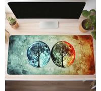 Mouse Mat, Gaming Mouse Pad Tree 1000x500x3mm Large Mause Mat Yellow Desk Pad, Non-Slip Rubber Base Desk Accessories, Waterproof, Stitched Edges Mausepad, Improved Precision and Speed PjY3442 B-4