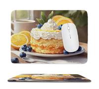 Mouse Mat, Gaming Mouse Pad, with Stitched Edges Mousepad 290x240x3mm, Waterproof Desk Mat with Non-Slip Rubber Base, Keyboard Mats, Desk Accessories for Computers, Laptop, PC, Fruit Cake v-783