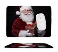 Mouse Mat, Gaming Mouse Pad, with Stitched Edges Mousepad 290x240x3mm, Waterproof Desk Mat with Non-Slip Rubber Base, Keyboard Mats, Desk Accessories for Computers, Laptop, PC, Santa Claus v-765
