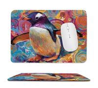 Mouse Mat, Gaming Mouse Pad, with Stitched Edges Mousepad 290x240x3mm, Waterproof Desk Mat with Non-Slip Rubber Base, Keyboard Mats, Desk Accessories for Computers, Laptop, PC, Cute Penguin v-465