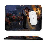Mouse Mat, Gaming Mouse Pad, with Stitched Edges Mousepad 320x260x3mm, Waterproof Desk Mat with Non-Slip Rubber Base, Keyboard Mats, Desk Accessories for Computers, Laptop, PC, Castle Couple v-98