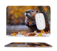 Mouse Mat, Gaming Mouse Pad, with Stitched Edges Mousepad 320x260x3mm, Waterproof Desk Mat with Non-Slip Rubber Base, Keyboard Mats, Desk Accessories for Computers, Laptop, PC, Forest Guinea Pig v-726