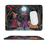 Mouse Mat, Gaming Mouse Pad, with Stitched Edges Mousepad 360x300x3mm, Waterproof Desk Mat with Non-Slip Rubber Base, Keyboard Mats, Desk Accessories for Computers, Laptop, PC, The Forest Witch v-722